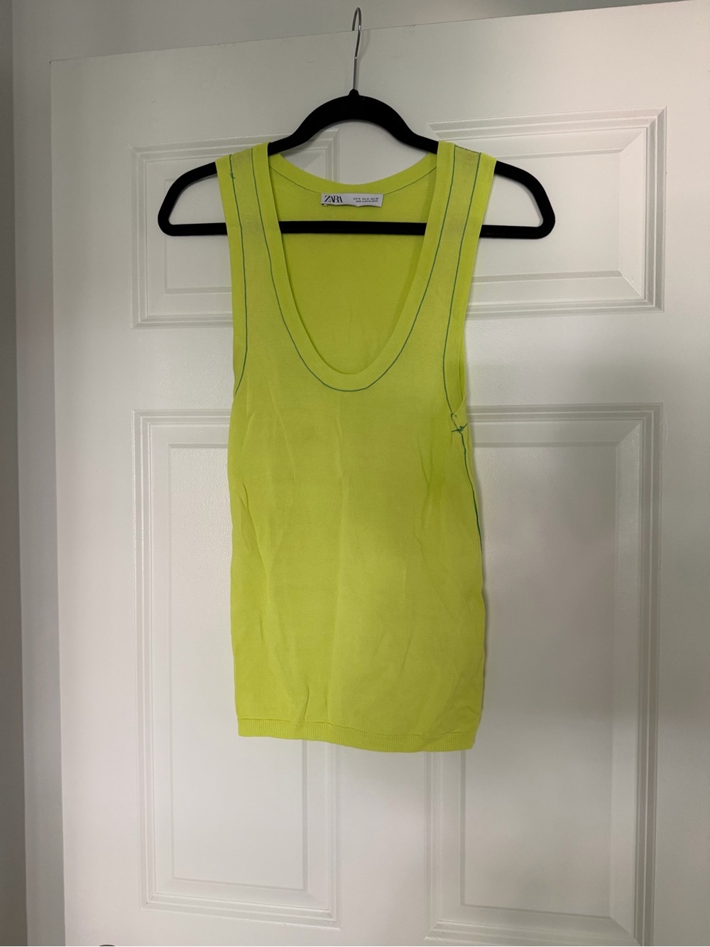 Zara Neon Lime Scoop Neck Tank